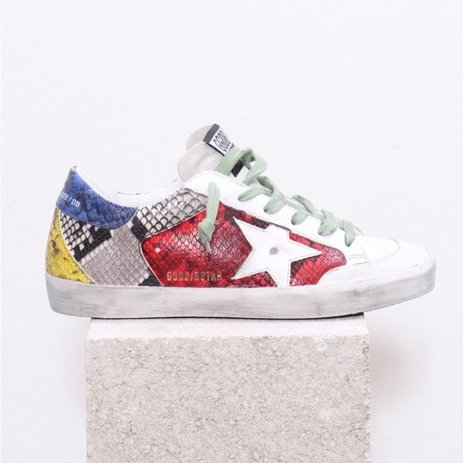 Golden Goose Superstar Sneaker Multi Color Snake White Star Size 41 Or Us 11